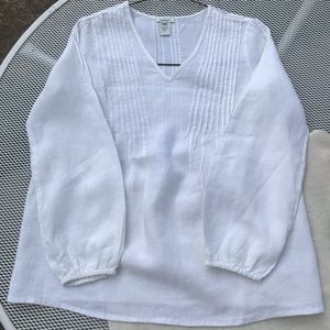 Sundance 100% Linen long sleeve pintucked shirt.